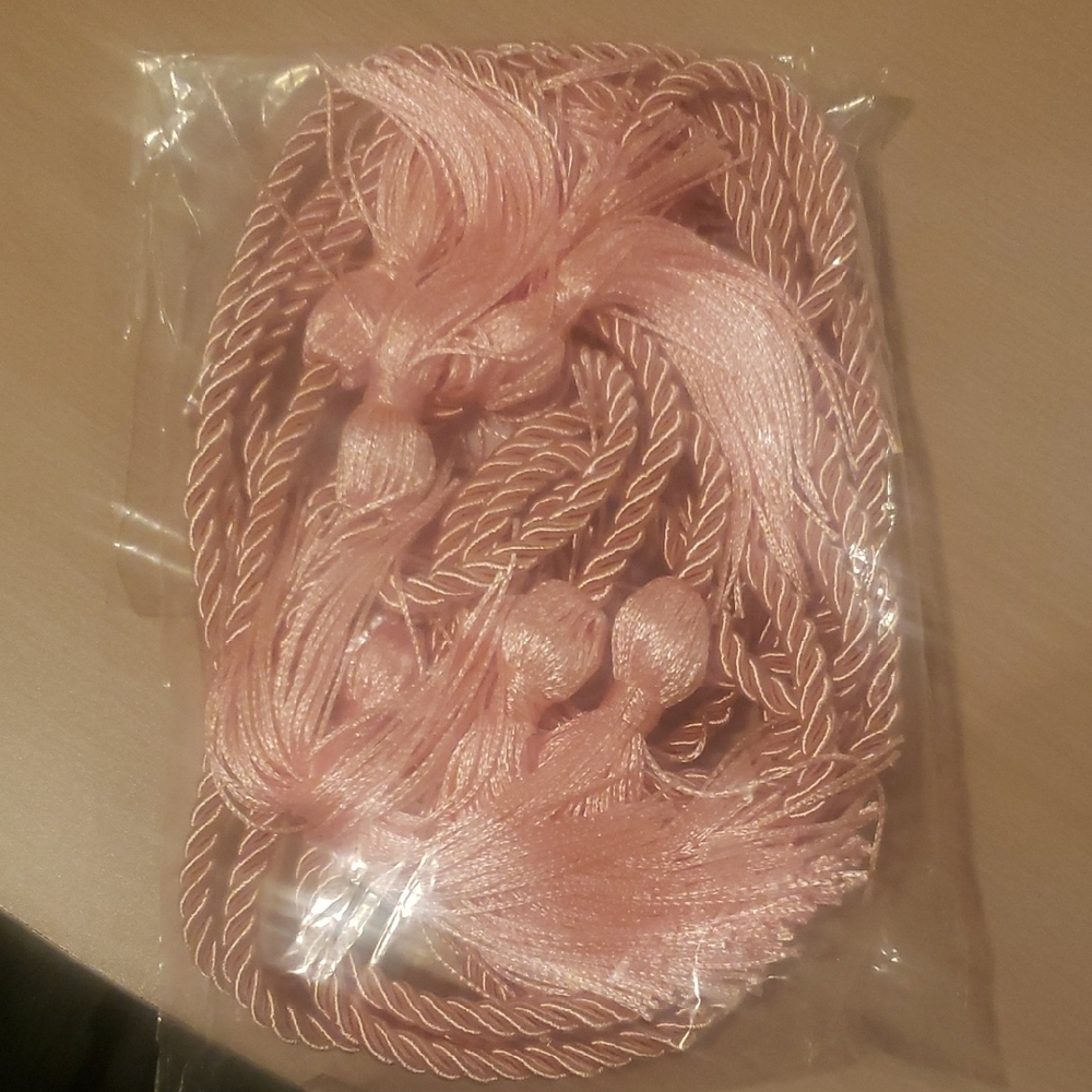 Pink Graduation Tassel Trim with Braided Cord